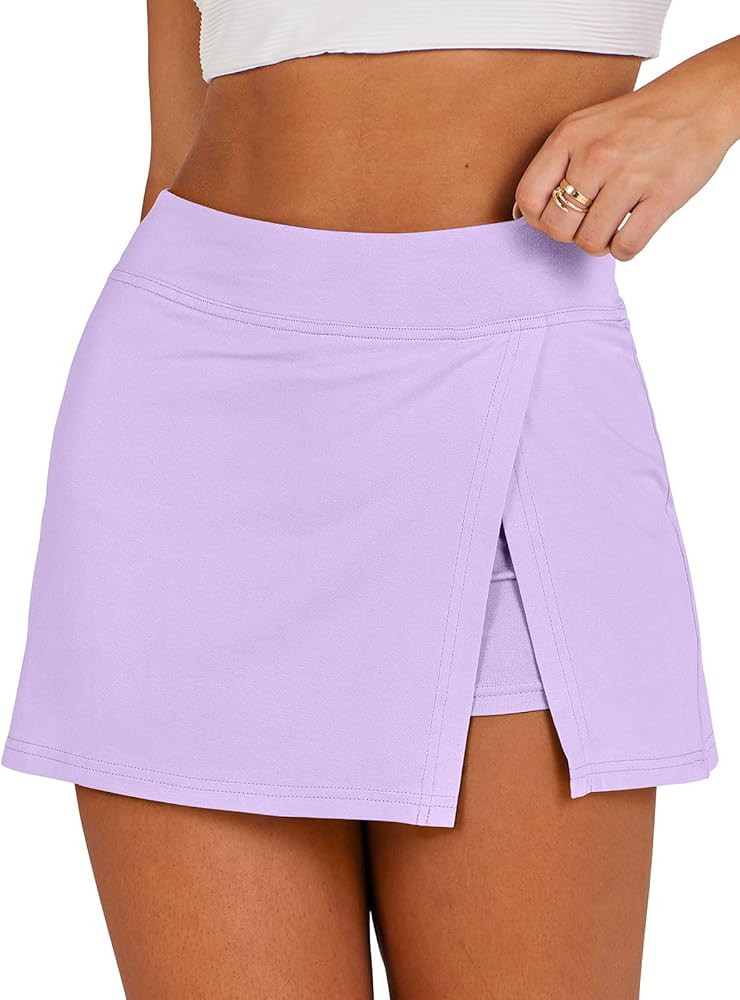 ANRABESS Women's High Waisted Bodycon Inner Shorts Side Slit Mini Skirt 2024 Summer Athletic Tenn... | Amazon (US)