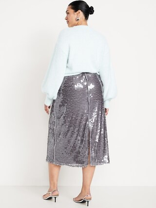 High-Waisted Sequin Midi Pencil Skirt | Old Navy (US)