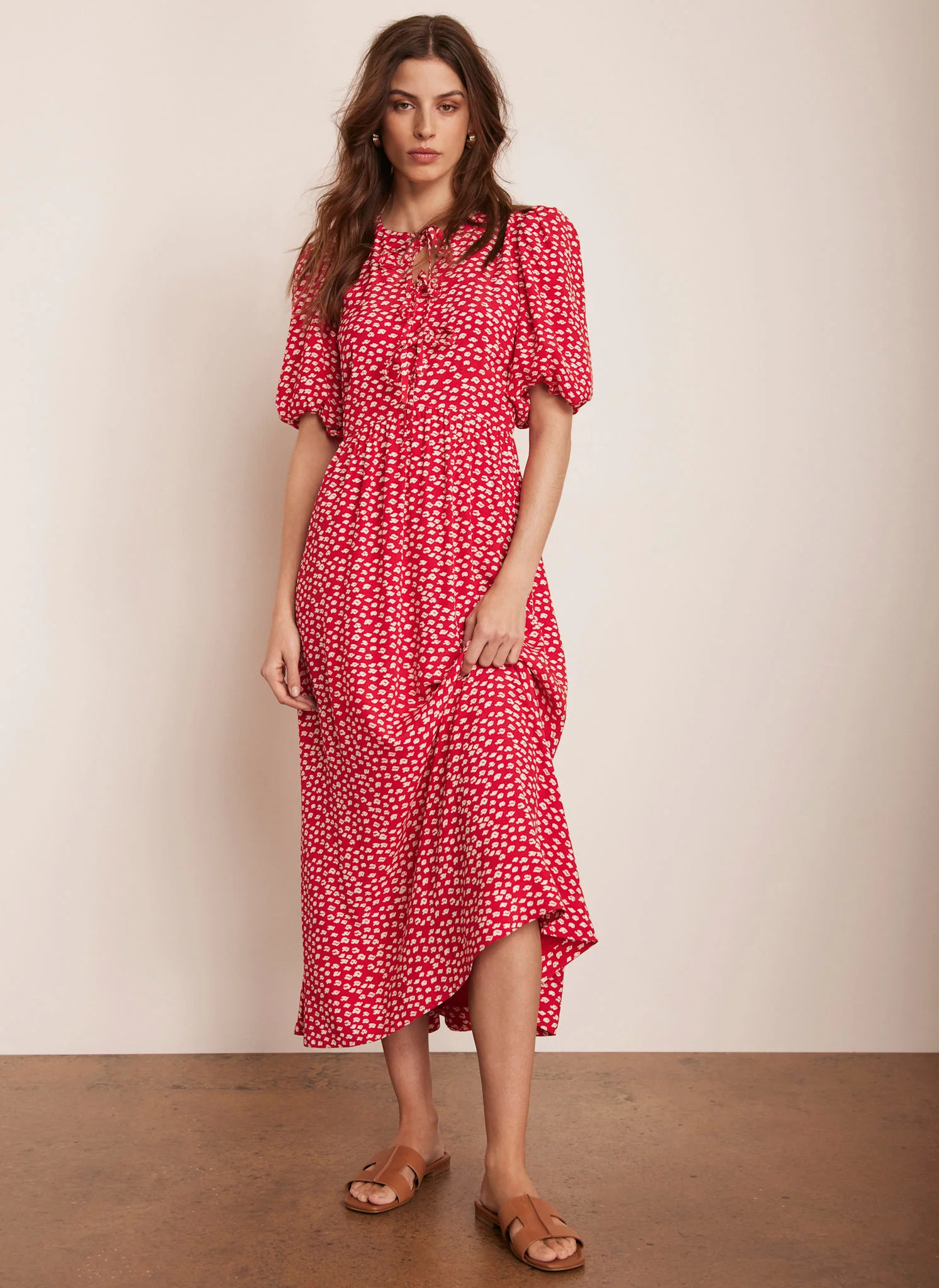 Red Lip Print Midi Dress | Mint Velvet