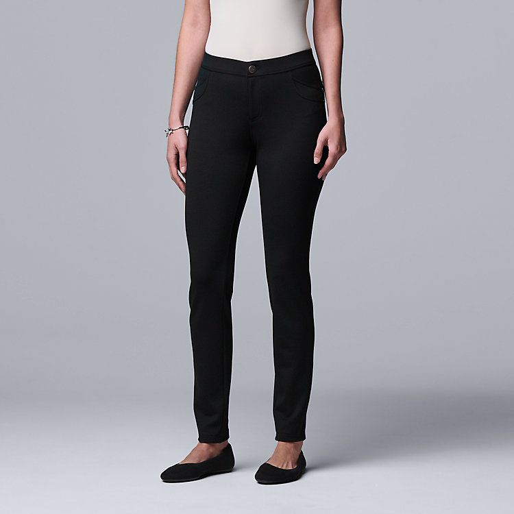 Women's Simply Vera Vera Wang Ponte Skinny Pants | Kohl's