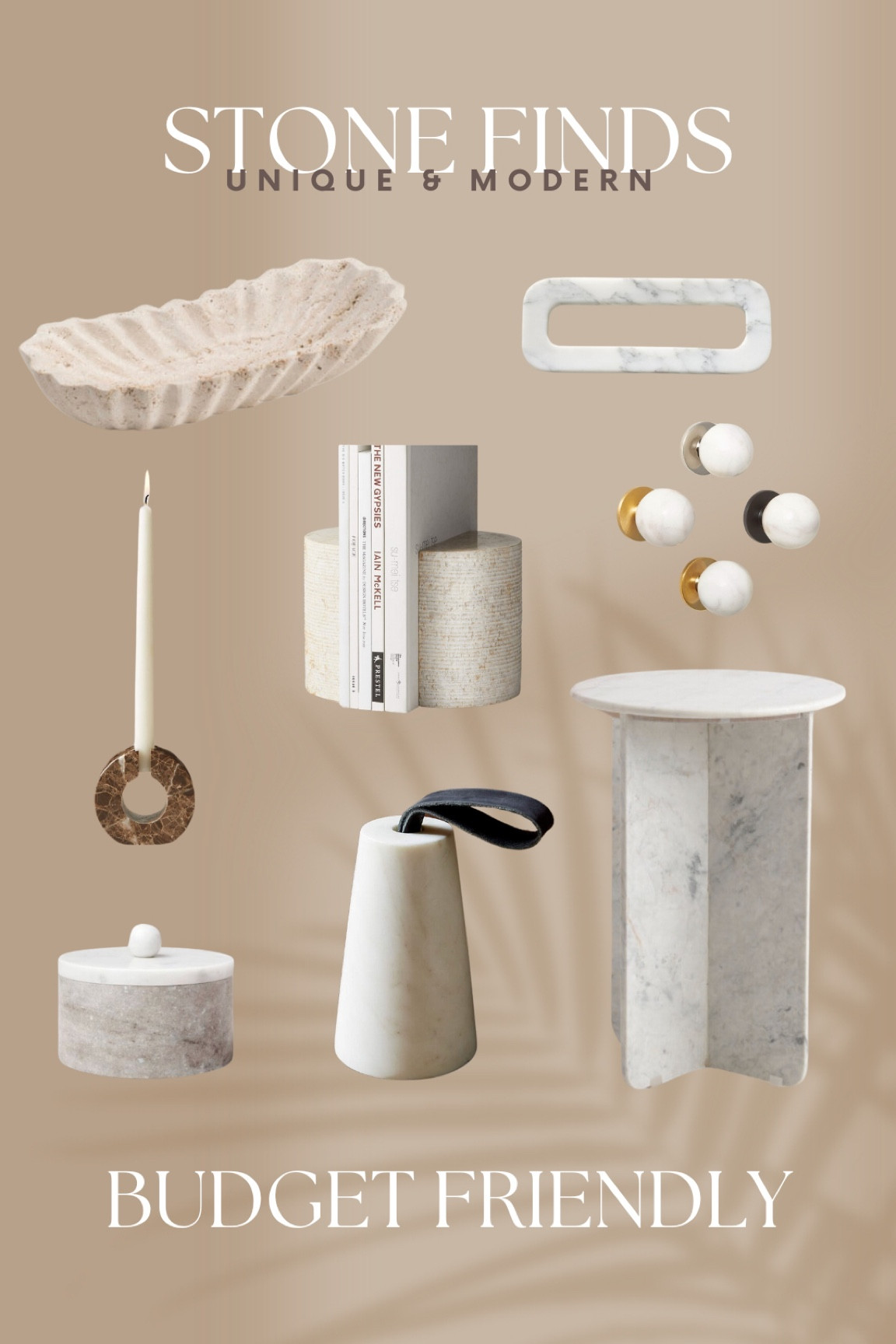 There are so many ways to incorporate natural stone into your space. A few fun finds I found include a fluted travertine bowl, marble trivet, marble candle holder, marble book ends, marble knobs, marble decorative box, marble door stopper and a marble accent table.

Ideas for incorporating stone include:

COUNTER ACCESSORIES
Bookends, trinket trays, vases, sculptural objects 8 decorative bowls are the perfect subtle touch of natural stone on any countertop or table in the
home.

ACCENT FURNITURE
Stone or marble side tables, console tables or even kitchen hutches with a natural stone surface can add a luxury feel to your space without breaking the bank.

WALL DECOR
From floating shelves to mirror or art frames, minimal amounts of natural stone can be added to a wall for just the right pop of opulence.

BACKSPLASH
If you're looking for a larger impact option, large slab natural stone or small stone tile work can enhance the overall feel of a bathroom or kitchen.

DESIGN INSTALLATIONS
Natural stone can enhance your home in the form of a fireplace surround, outdoor stair steps, indoor & outdoor flooring as well as outdoor siding or an indoor accent wall.

#marblehomedecor #travertine #marble #homeonabudget #affordablehomedecor #moderndecor #modernfurniture #homedecorideas #lookforless #homedecor

#LTKhome