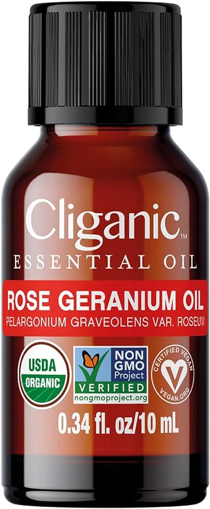 Cliganic Organic Rose Geranium Oil, 100% Pure Natural for Aromatherapy | Non-GMO Verified | Amazon (US)