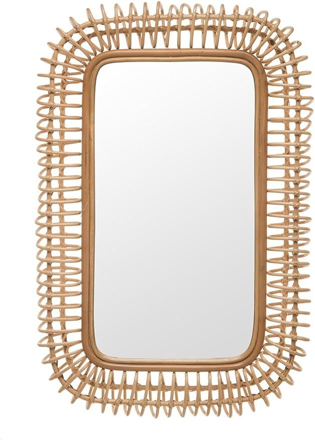 Kouboo 1040156 Rattan Coiled Rectangular Wall Mirror, Natural, Brown | Amazon (US)
