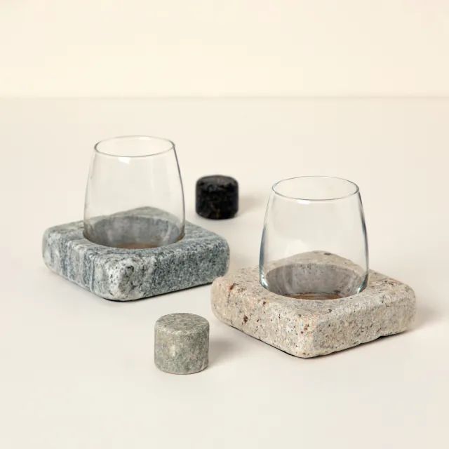 Wine Chilling Coasters with Glasses - Set of 2 | UncommonGoods