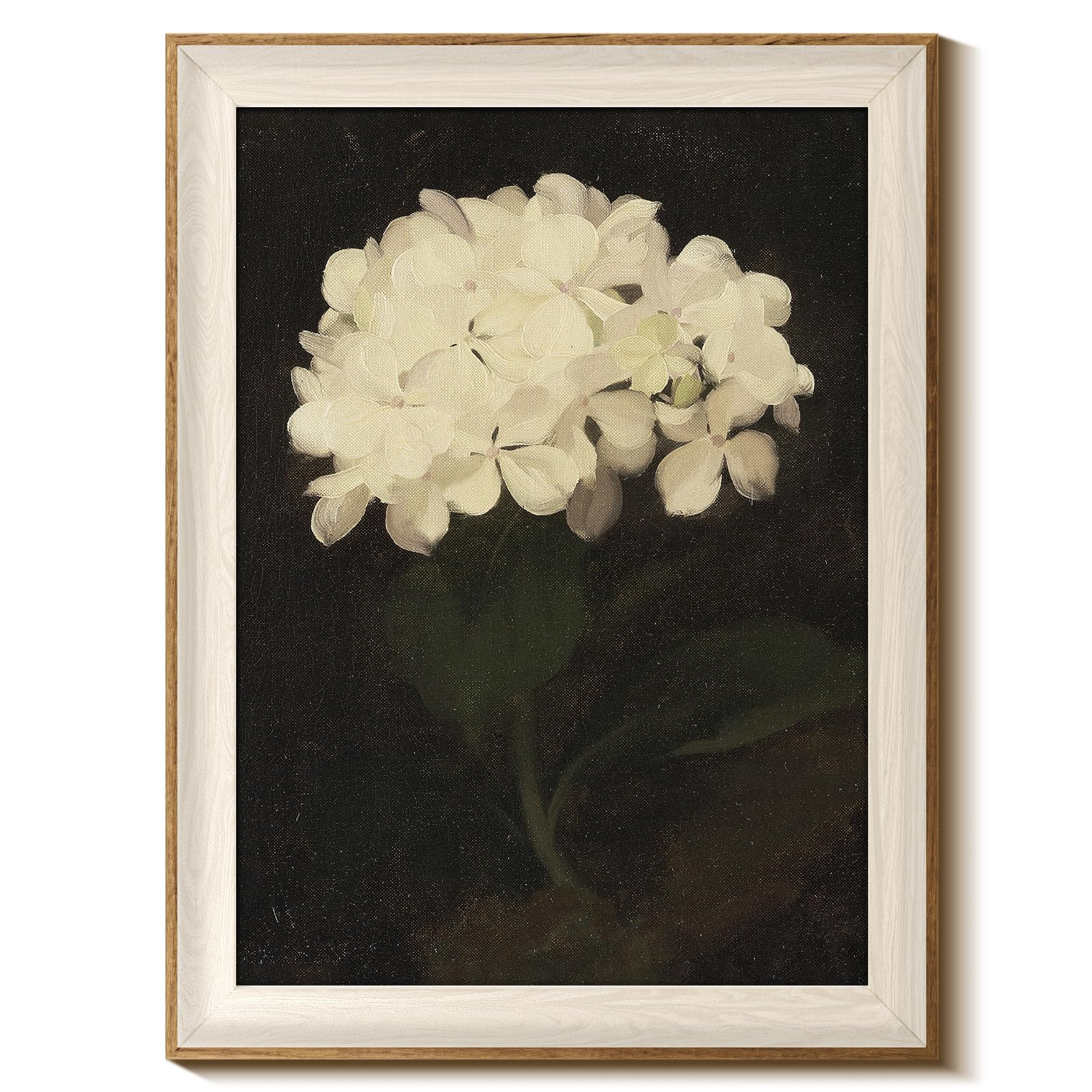 InSimSea Framed Canvas Wall Art Decoration Canvas Wall Art Room Decor, White Hydrangea Oil Painti... | Amazon (US)