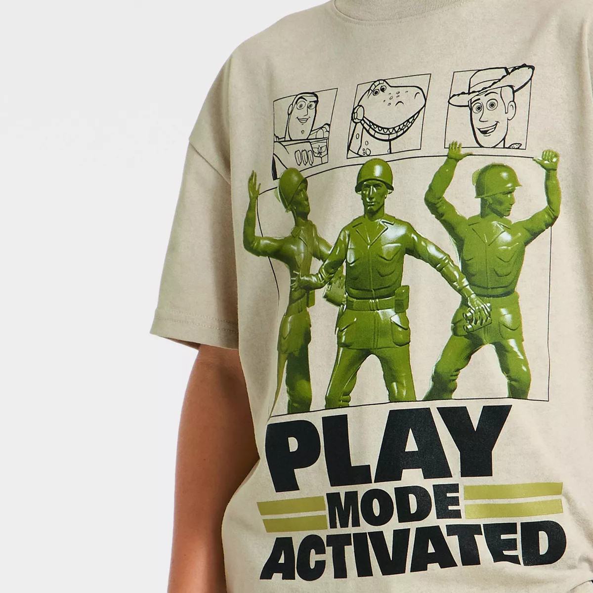 Boys' Disney Toy Story Short Sleeve Graphic T-Shirt - Tan/Green M | Target