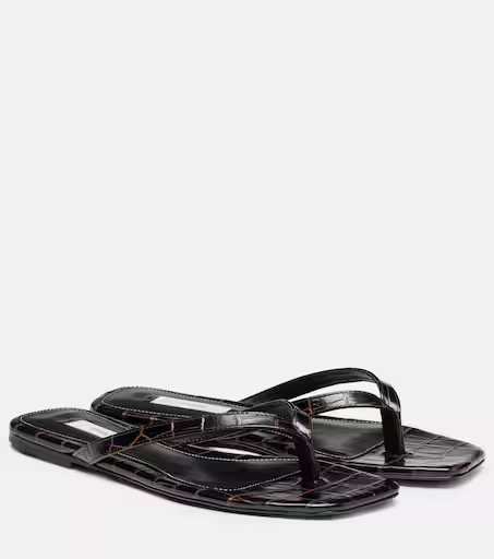 Croc-effect leather thong sandals | Mytheresa (US/CA)