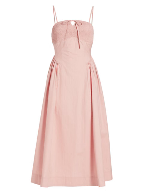 Eleanor Striped Smocked Midi-Dress | Saks Fifth Avenue