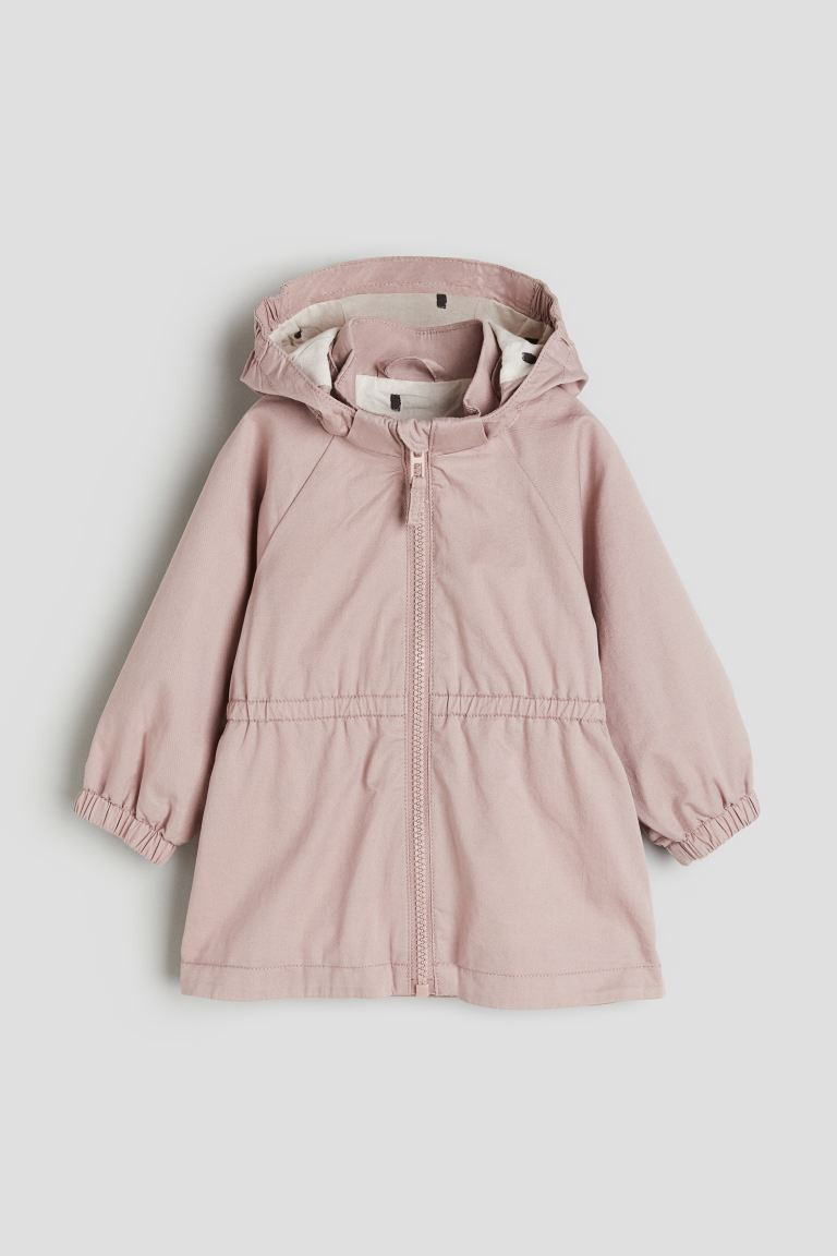 Cotton Twill Parka - Light dusty pink - Kids | H&M US | H&M (US + CA)