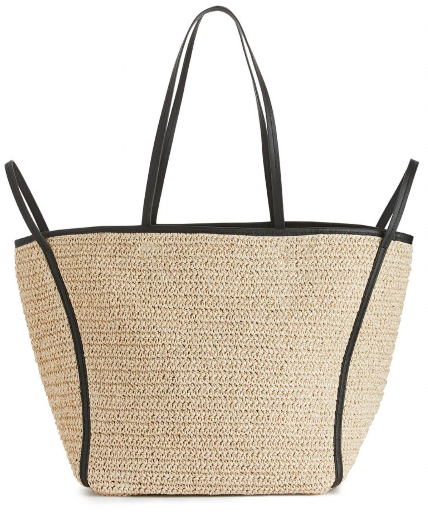 Women's Straw Tote Bag In Black | Shop Simon