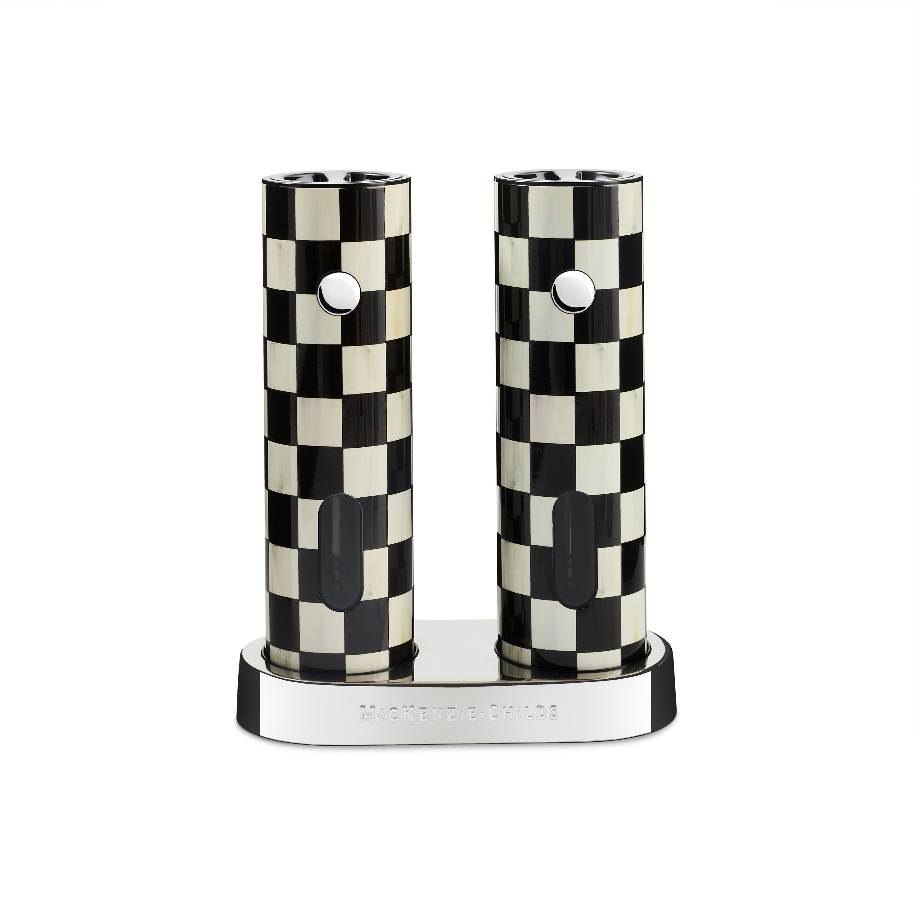 MacKenzie-Childs Courtly Check Electric Salt & Pepper Grinder Set | MacKenzie-Childs