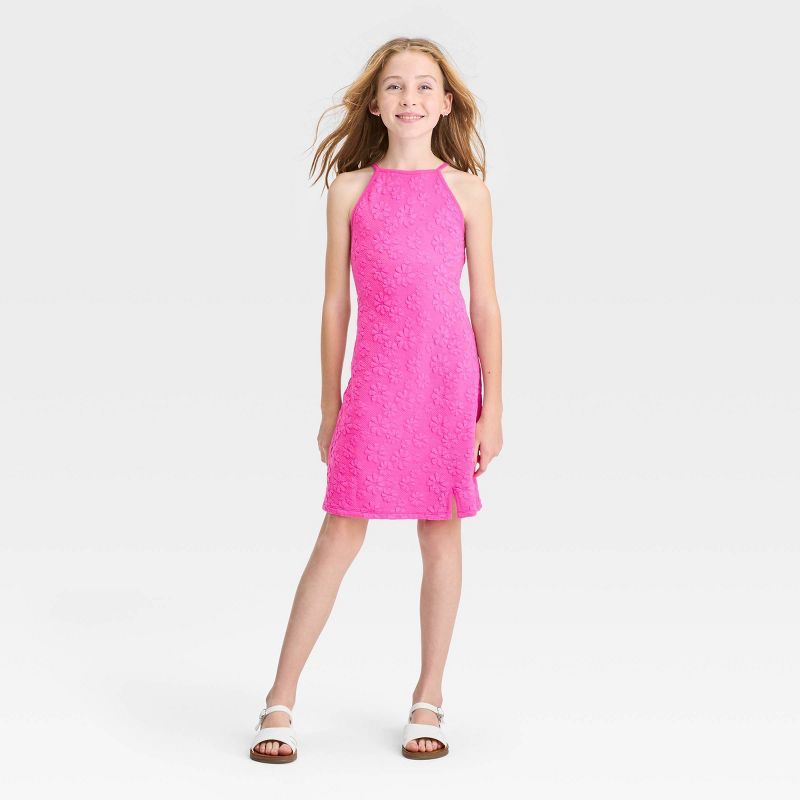 Girls' Textured Floral Knit Dress - art class™ | Target