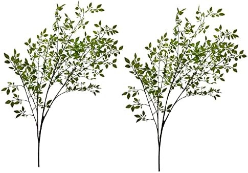 YHNJI 2Pcs Artificial Bamboo Plant Branch, 43.3in Nandina Domestica Faux Greenery Branches Fake G... | Amazon (CA)