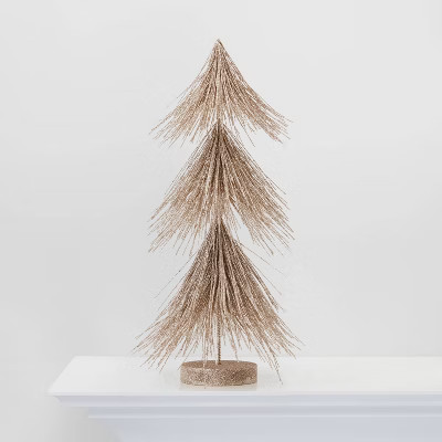 Large Gold Glitter Christmas Tree Decorative Figurine - Wondershop™ | Target