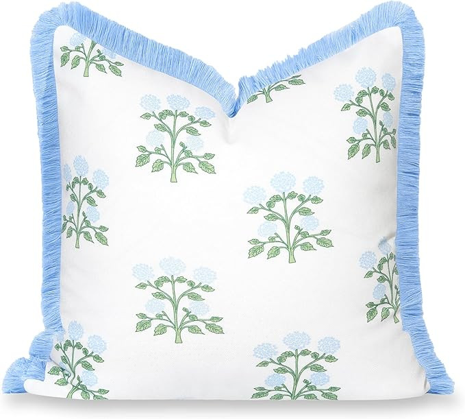 Hofdeco Premium Grandmillennial Coastal Hampton Patio Indoor Outdoor Throw Pillow Cover Only, 20"... | Amazon (US)