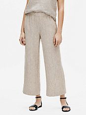 Washed Organic Linen Delave Wide-Leg Pant | Eileen Fisher