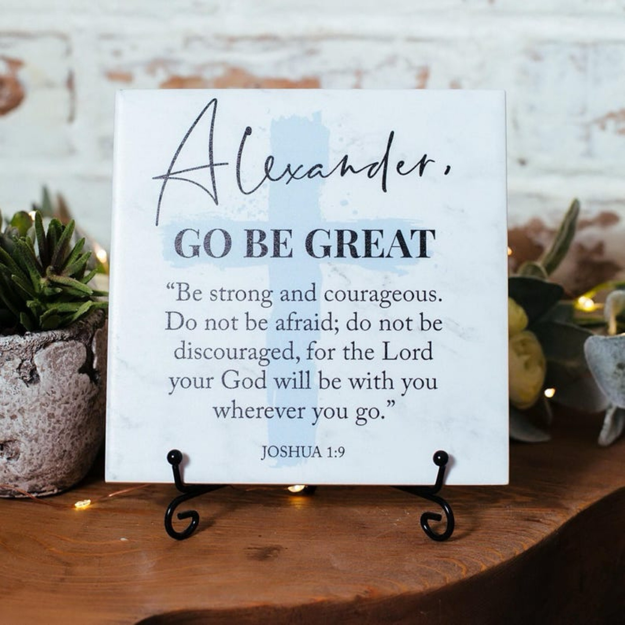 Small Verse Sign for Desk or Dorm
Something simple but steady—like this personalized “Be Strong and Courageous” sign. Gift for grad.

#LTKFindsUnder50 #LTKGiftGuide #LTKHome