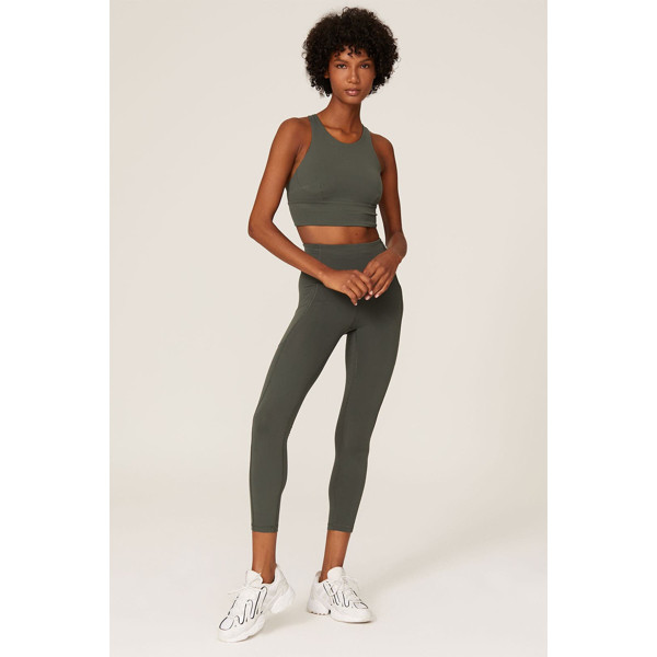 Lululemon Green Wunder Train Long Line Bra yellow | Rent the Runway