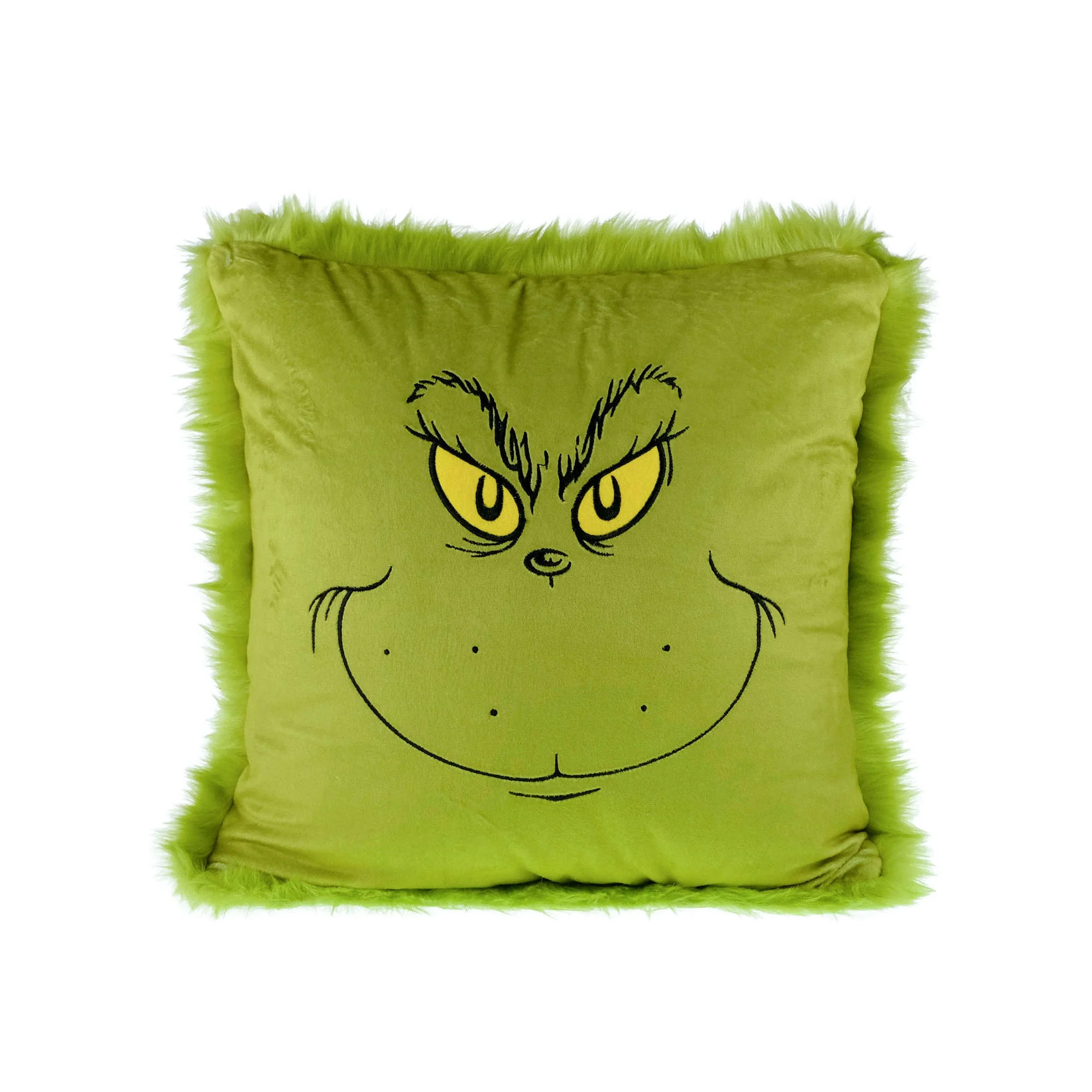 Grinch 16 inch Furry Pillow, Green | Walmart (US)