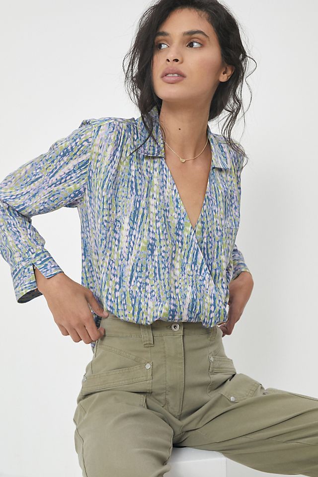 Pilcro Tisha Surplice Blouse | Anthropologie (US)