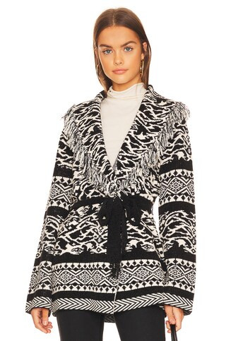 House of Harlow 1960 x REVOLVE Dalia Tie Cardigan in Black & White from Revolve.com | Revolve Clothing (Global)