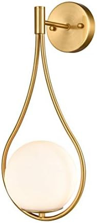 HOLKIRT Mid-Century Globe Wall Sconce Lamp Modern Vanity Wall Light Fixture Brass Finish | Amazon (US)