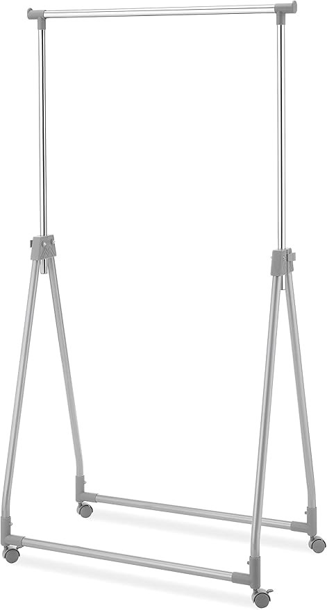 Whitmor Foldable Garment Rack - Rolling Clothes Hanger - Adjustable Height | Amazon (US)