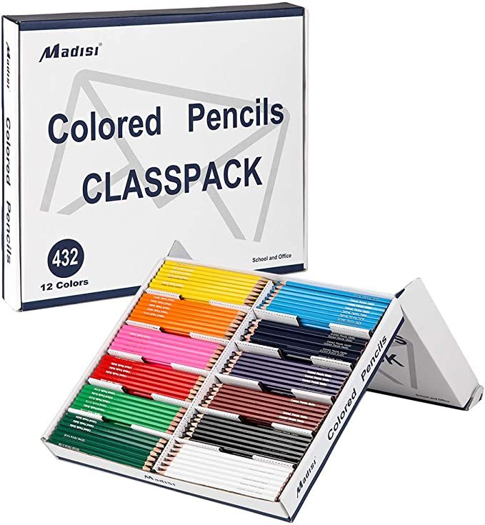 Madisi Colored Pencils Bulk - Pre-Sharpened - 12 Assorted Colors - 432 Classpack Colored Pencils ... | Amazon (US)