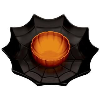 Orange & Black Melamine Halloween Chip N Dip Set | Michaels Stores