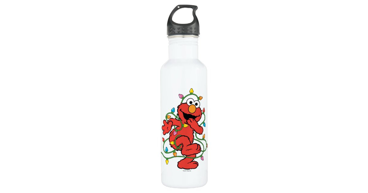 Sesame Street | Elmo Christmas Lights Stainless Steel Water Bottle | Zazzle