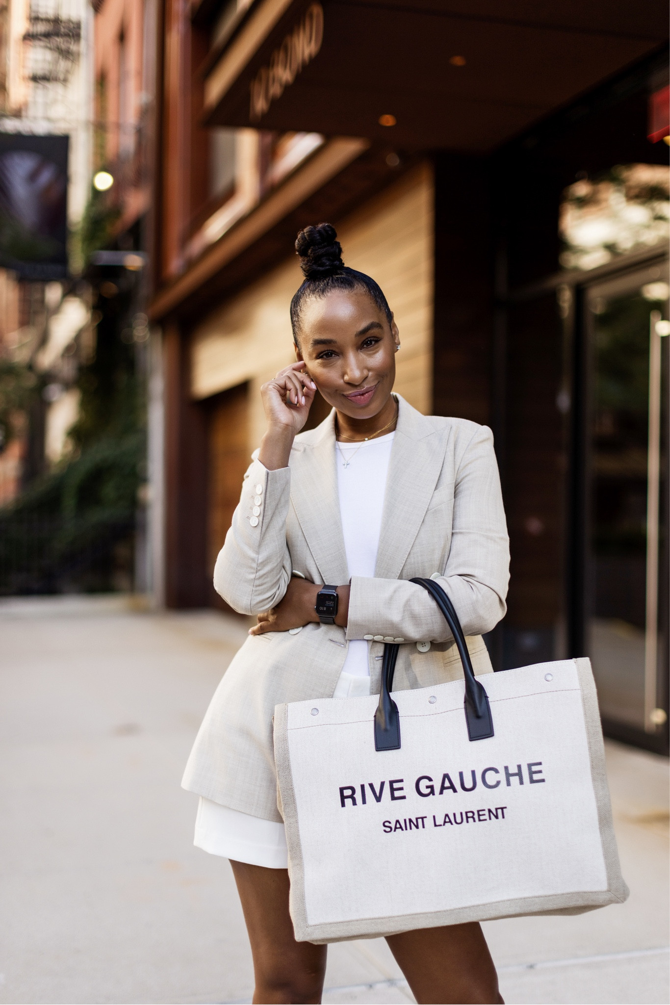 Hi friends! I'm absolutely loving my new Saint Laurent Rive Gauche tote bag! It's beautiful, fun to wear, and I've gotten so many compliments when I've used it. It's definitely my new go-to bag for any occasion. If you're looking for a stylish and practical tote bag, then I highly recommend the Saint Laurent Rive Gauche!  

#LTKstyletip #LTKworkwear #LTKitbag