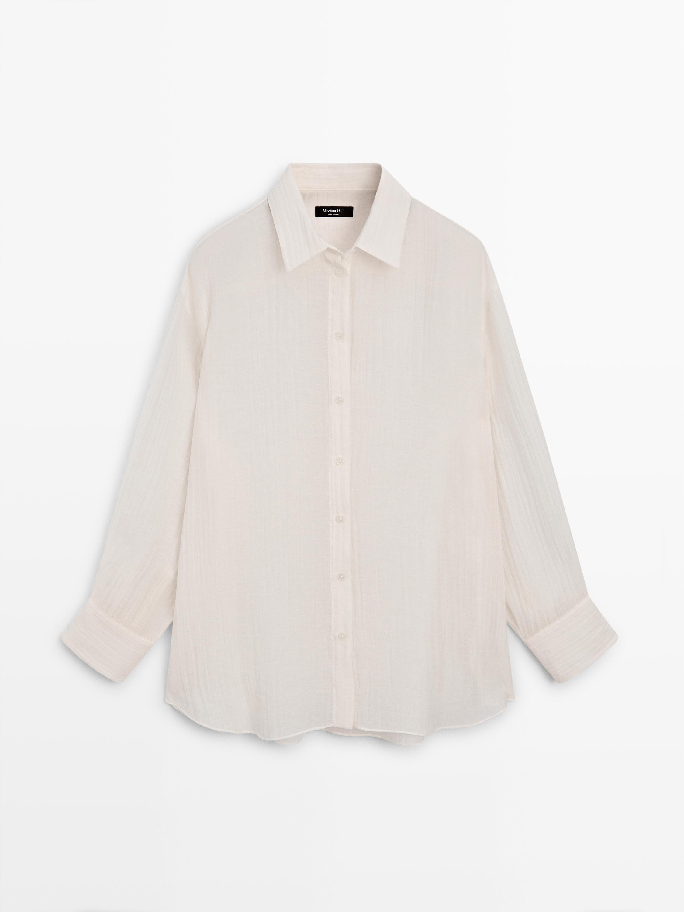 Flowing pleated overshirt | Massimo Dutti UK