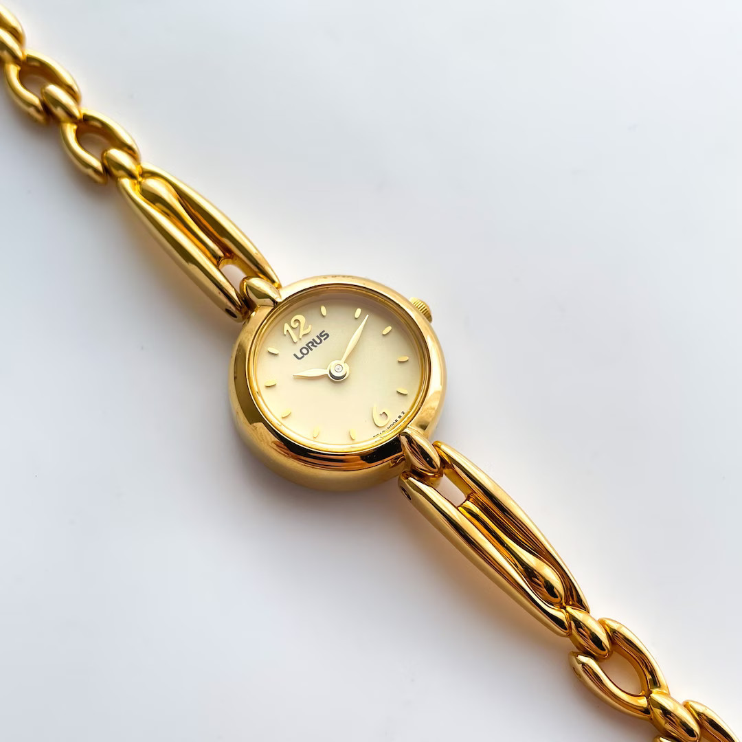 Thin Ladies' Gold-tone Lorus Quartz Watch With Round Dial - Etsy | Etsy (US)