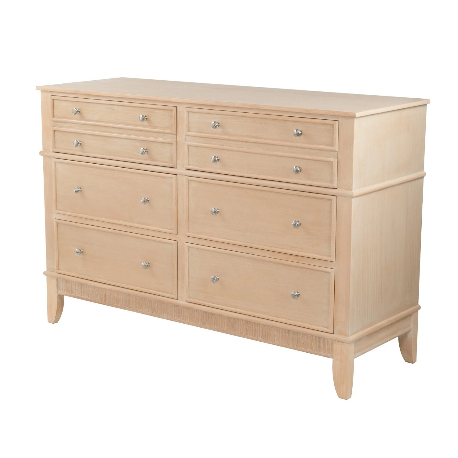 Benjara 52 Inch Modern Dresser Chest, 6 Drawers, Metal Knobs, Natural Brown | Walmart (US)