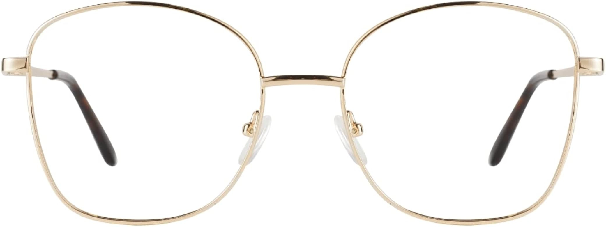 TIJN Blue Light Blocking Glasses for Women Men, Oversized Metal Frame Eyeglasses, Gaming/TV/Phone... | Amazon (US)