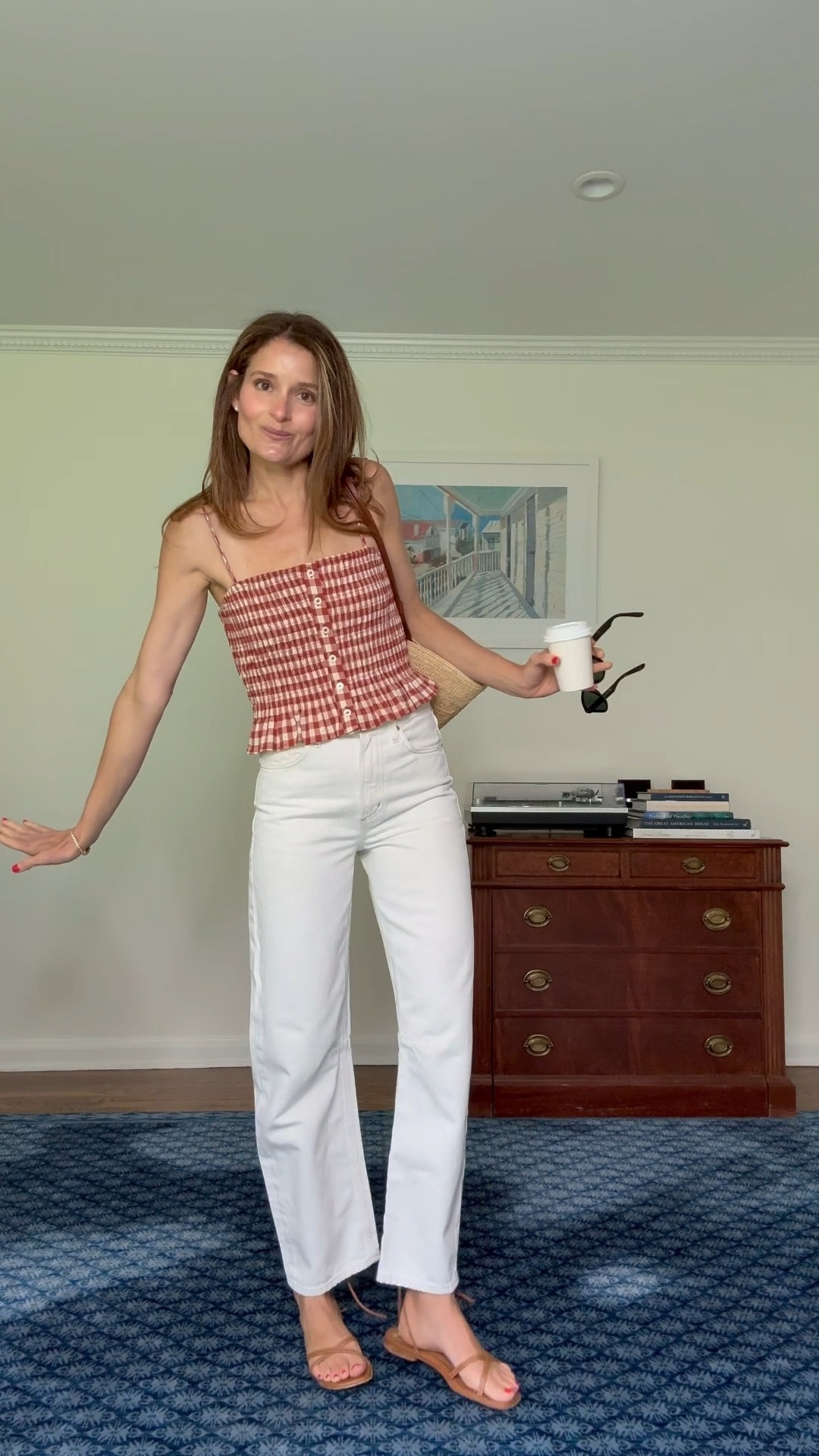 happy wednesday 🍒🤍 

Sizing notes: 
Tank: wearing a size small, could have done an XS 
jeans: sized down 1, to a 24 
flats: runs TTS 

#LTKSummerEdit #LTKStyleTip #LTKFindsUnder50