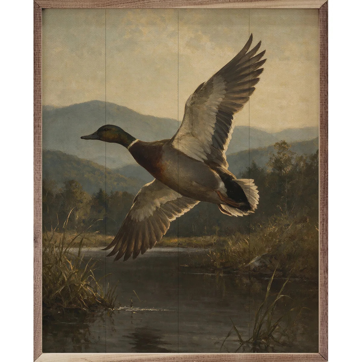 Vintage Flying Mallards Over The Marsh | Wayfair North America