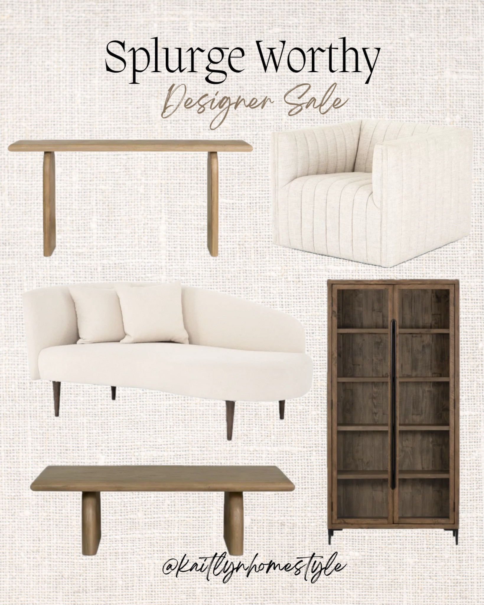 Designer Splurge Worthy Dale. Console table, lounge chair, accent chair, coffee table, cabinet. McGee&Co, Four Hands. Wayfair finds  

#LTKhome #LTKsalealert #LTKstyletip
