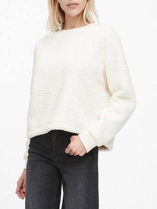 Sherpa Fleece Crew-Neck Sweatshirt | Banana Republic (US)