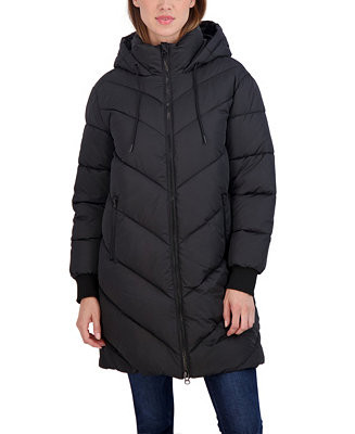 Sebby Juniors' 3/4 Puffer Jacket with Hood - Macy's | Macy's