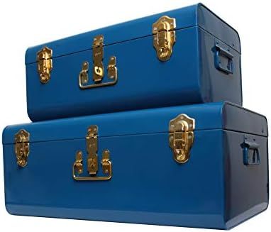 Zanzer Trunk Set - Vintage Style Storage w/Gold Finish Handles & Locks - Space Saving Organizer H... | Amazon (US)
