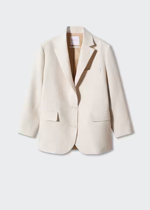 Linen oversized jacket  -  Women | Mango United Kingdom | MANGO (UK)
