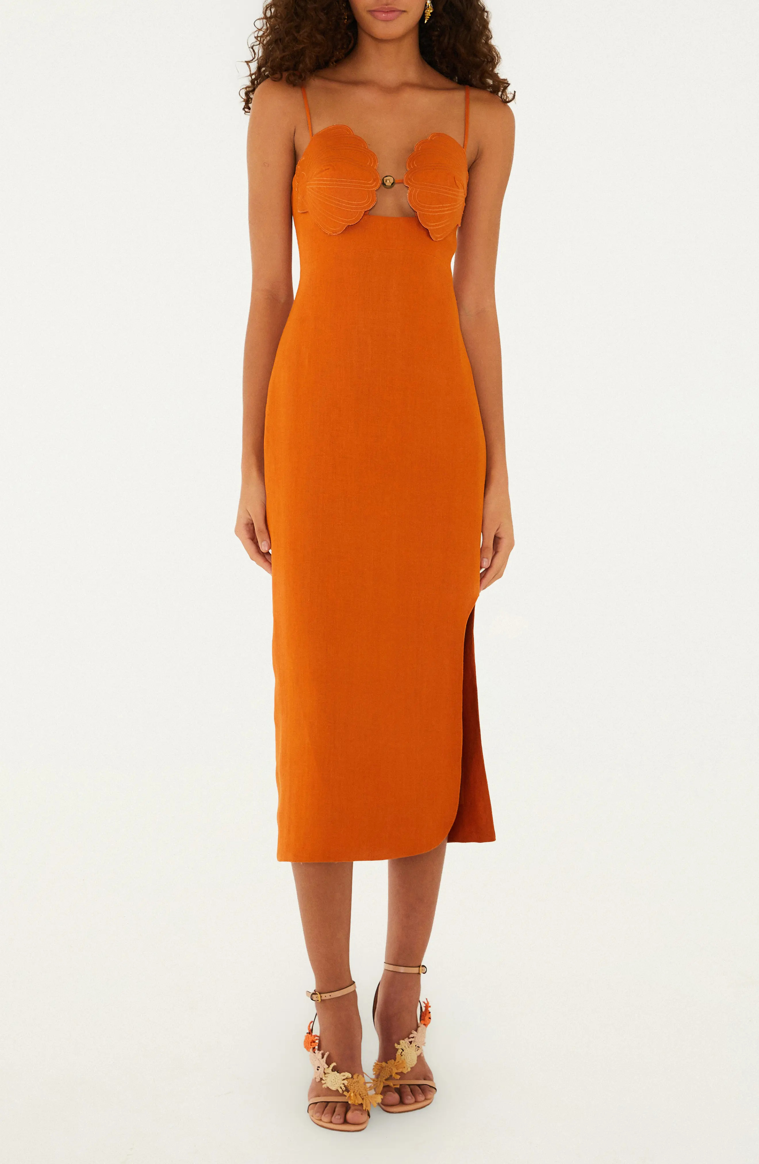 FARM Rio Terra Cotta Sleeveless Midi Dress in Terracota at Nordstrom, Size Small | Nordstrom