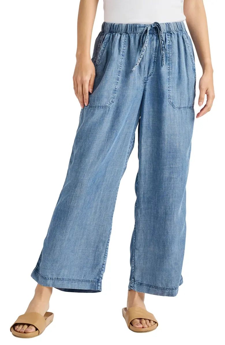 Angie Tie Waist Chambray Pants | Nordstrom