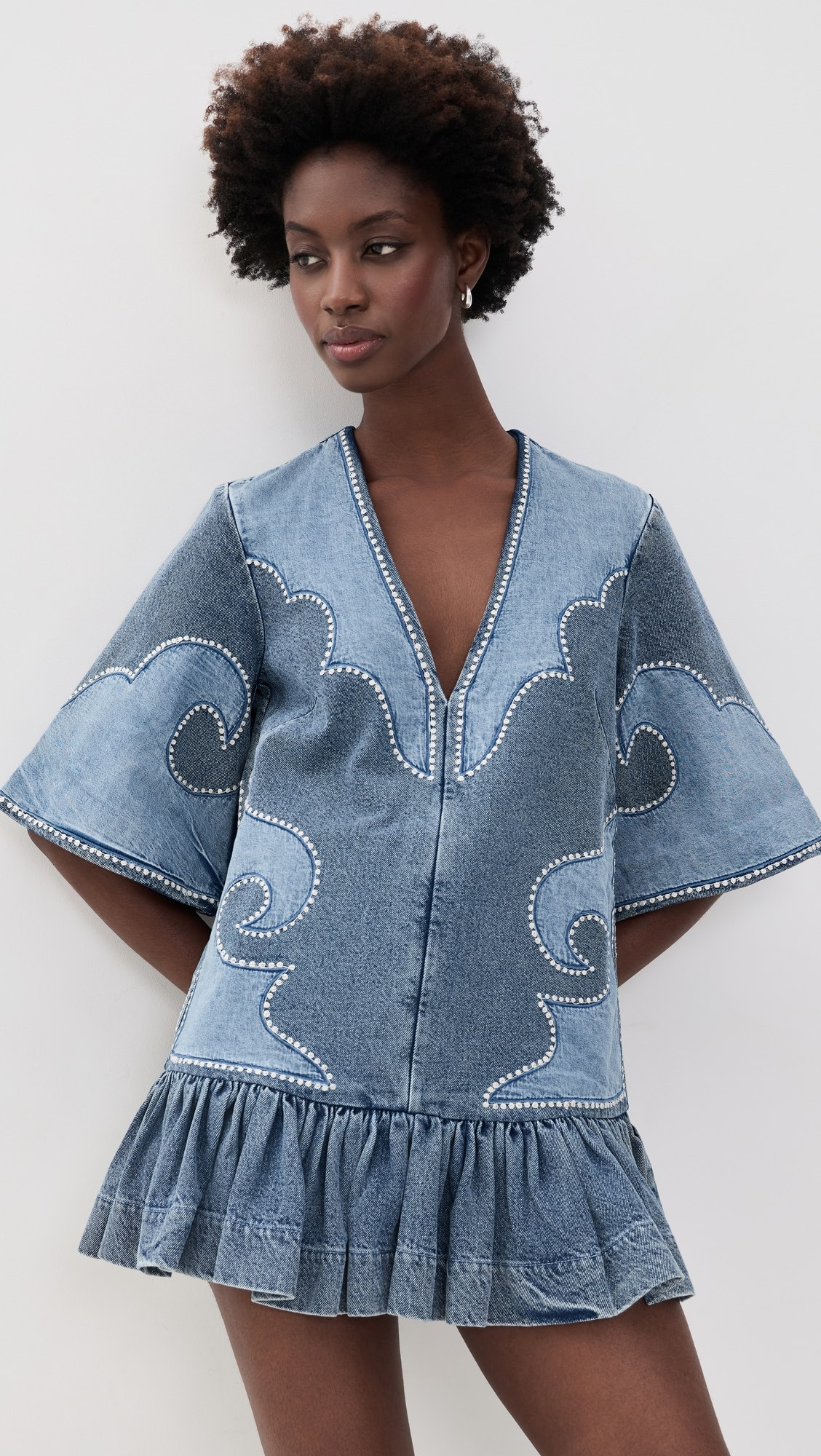 AL\u00c9MAIS Jesse Denim Applique Mini Dress | Shopbop | Shopbop