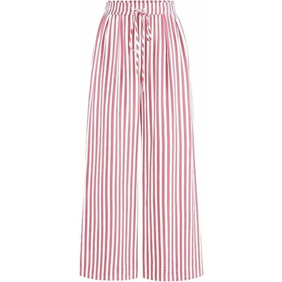 PRETTYGARDEN Womens Pants Elastic Waist Floral Lightweight Pants for Women Casual Wide Leg Pants ... | Walmart (US)
