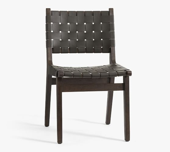 Fenton Woven Leather Dining Chair | Pottery Barn (US)