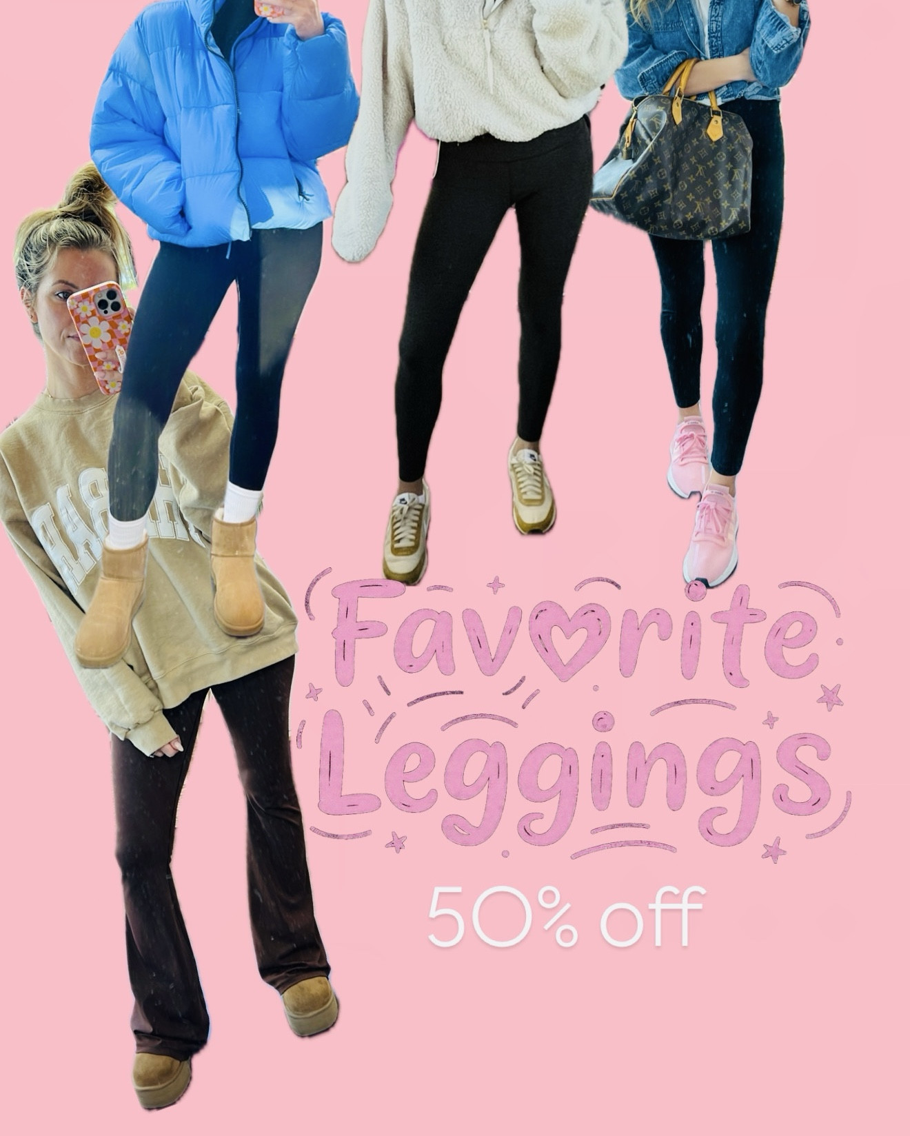 If I’m wearing leggings, these are the ones I’m wearing! I have several colors in the straight regular legging and flare! Love them all! And they’re half off!