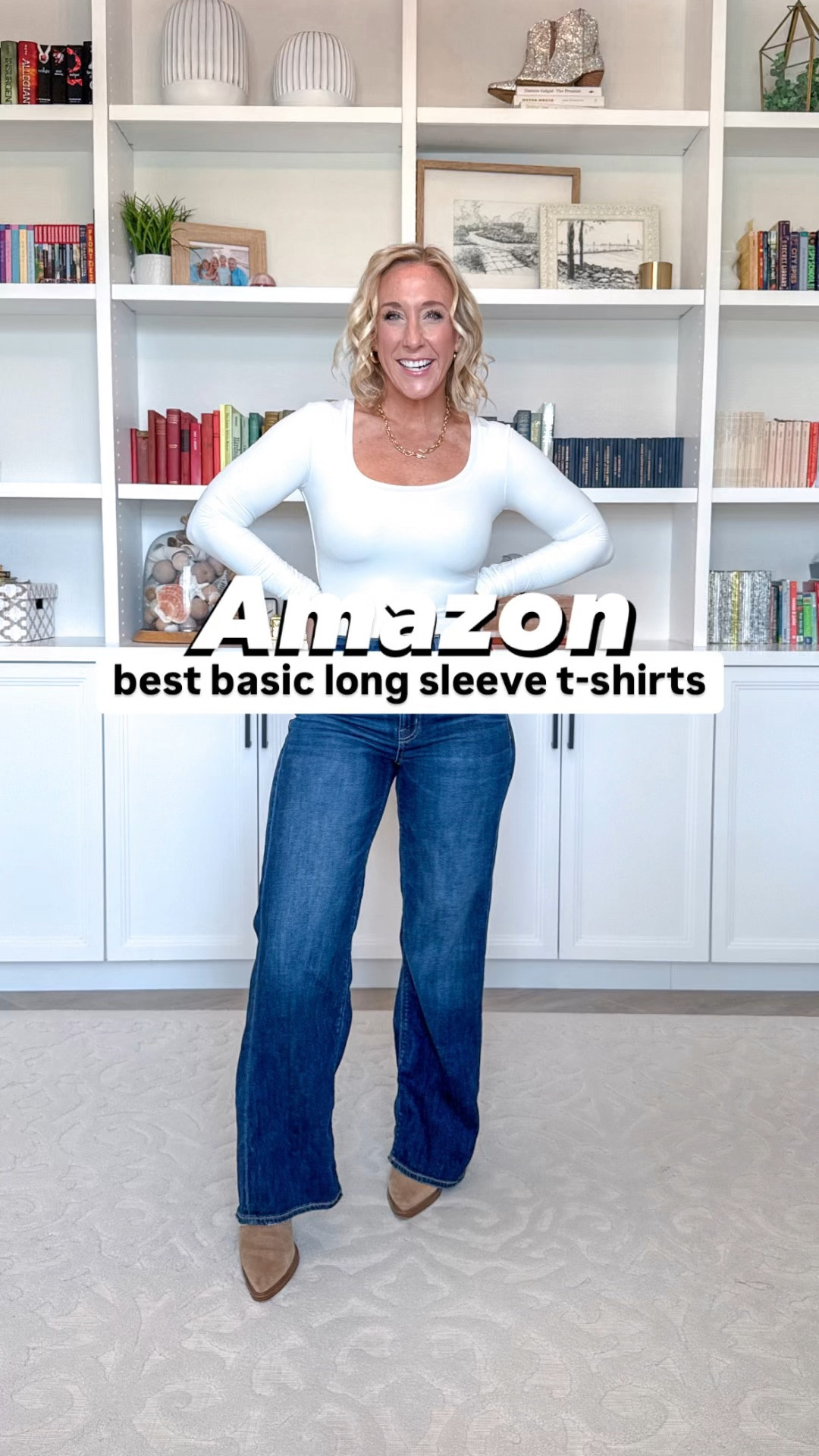 Pumiey long sleeve double lined tees make for the perfect layering base or can be worn by itself. 
• white scoop - size small.
• black crew neck - size medium (should have done the small).
* jeans - size 0, regular length. 
* pleated skirt - size XS. 
* overalls - size small. 
* leggings - size XS-M. 
* vest - size small, use code LESLIEXSPANX. 
* trousers - size small, short. 
* blue coatigan - size small. 

#LTKWatchNow #LTKStyleTip #LTKSeasonal