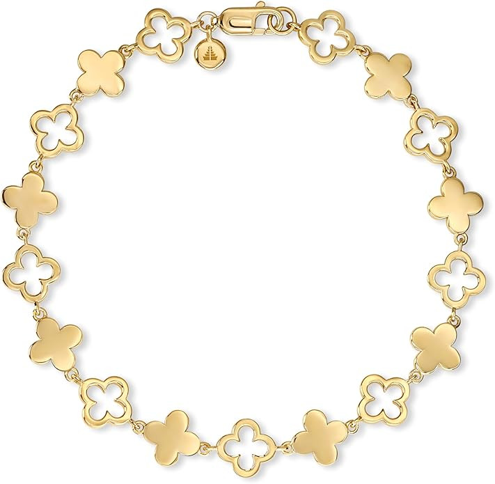 DEVATA Gold or Rhodium Plated Sterling Silver 925 – Chain Bracelet for Women – Heart, Knot, C... | Amazon (US)